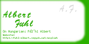 albert fuhl business card